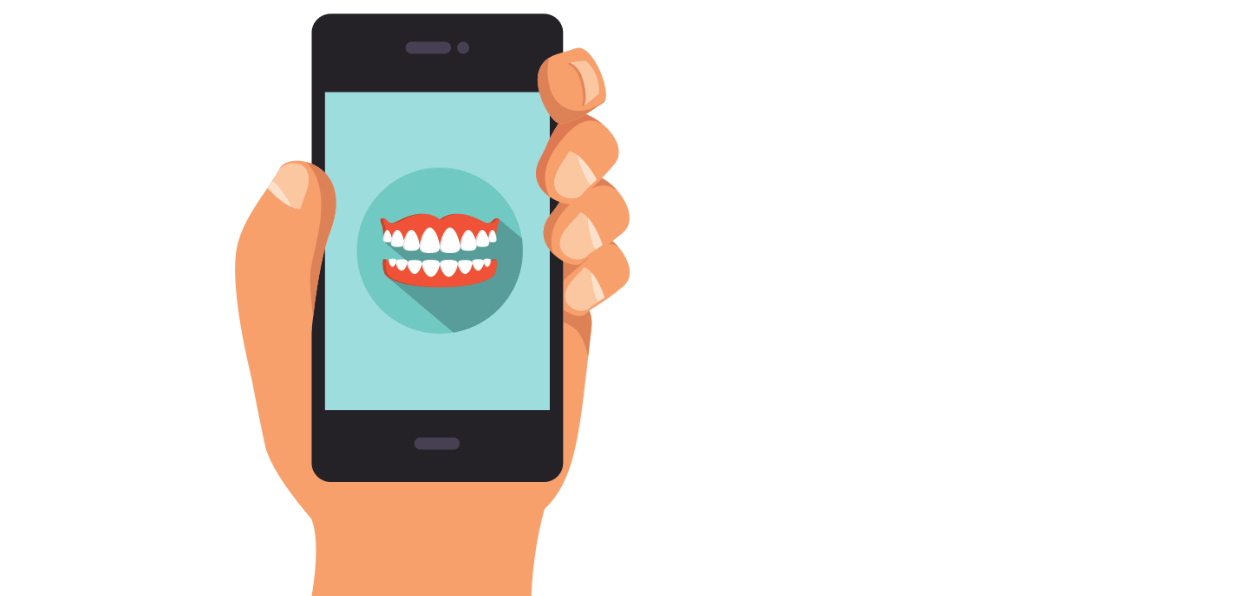 Smartphone mit Zahnarzt-App