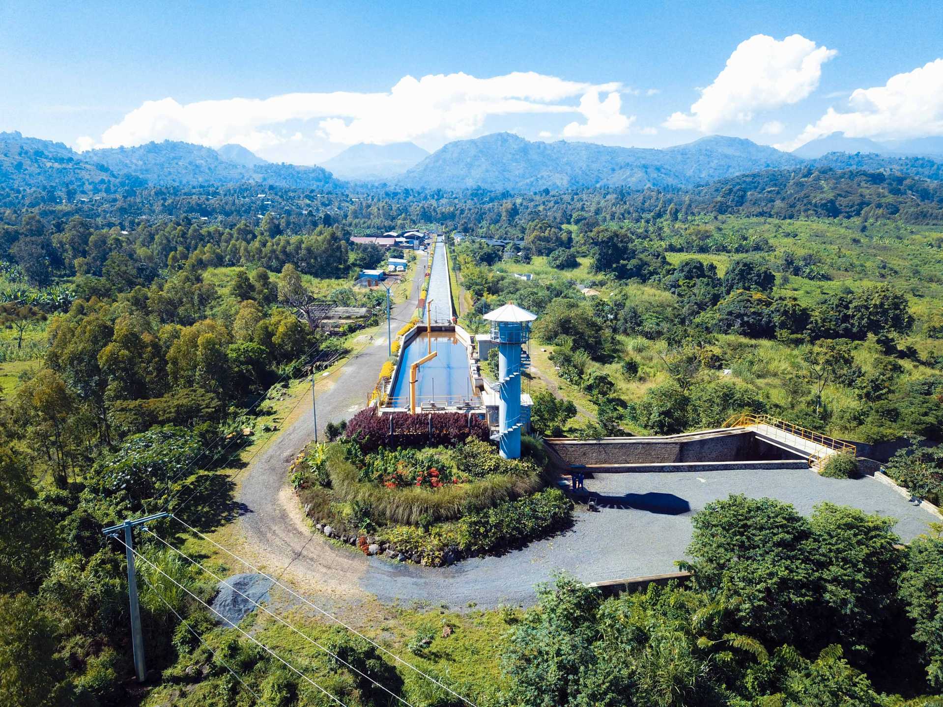 Laufwasserkraftwerk im Virunga Nationalpark.
